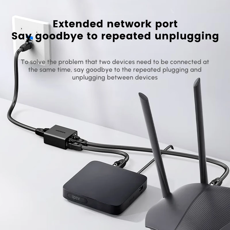 Ugreen rj45 ethernet-сплиттер 100 мбит/с ethernet-сплиттер от 1 до 2 - Фотография_2