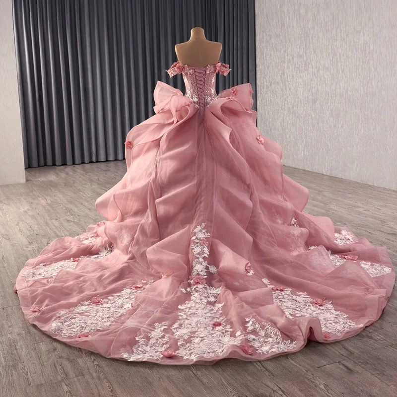 Персиково-розовое платье quinceanera - Фотография_2