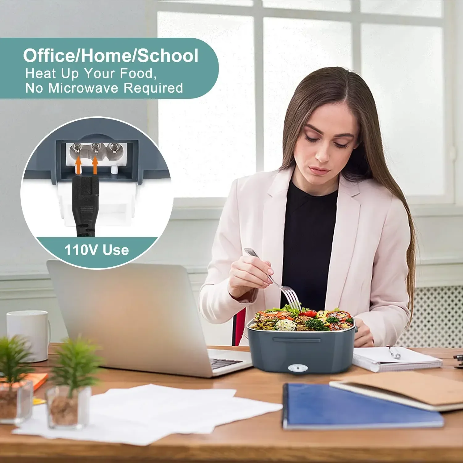 2-в-1 ланч-бокс с электрическим подогревом для автомобиля + дома - Фотография_2