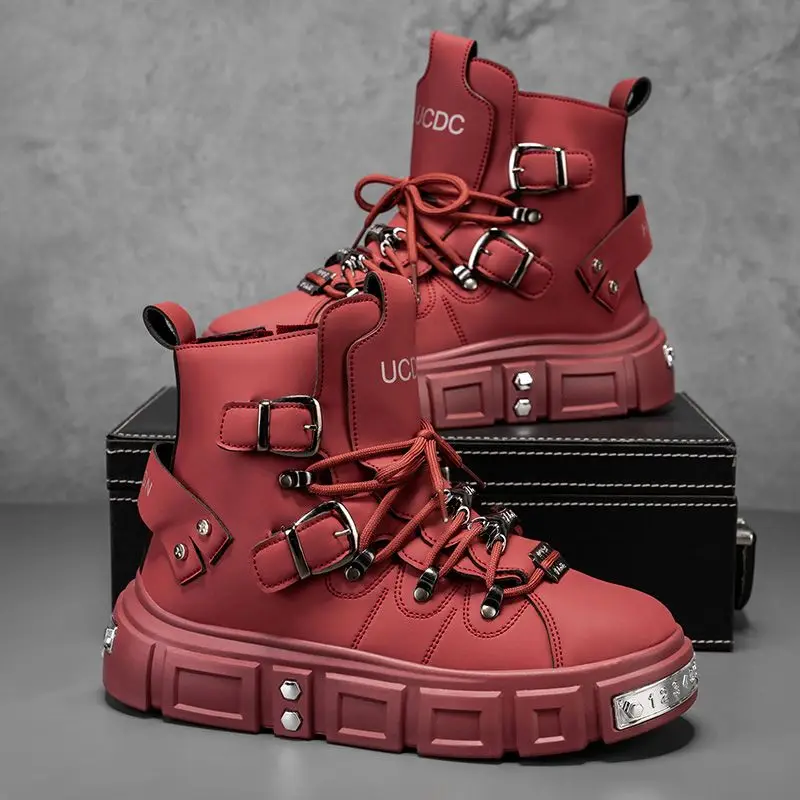 Оригинальные брендовые мужские ботинки на платформе в стиле панк