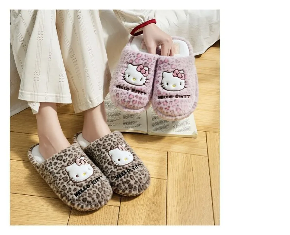 Теплые хлопковые тапочки hello kitty в стиле аниме kawaii sanrio - Фотография_3