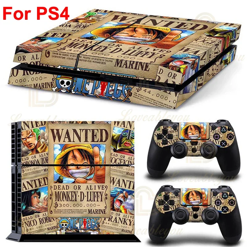 Наклейки на консоль luffy zoro one p для sony ps4 pro