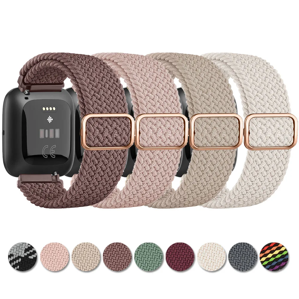 Эластичный плетеный ремешок для fitbit versa 1/versa 2/versa lite