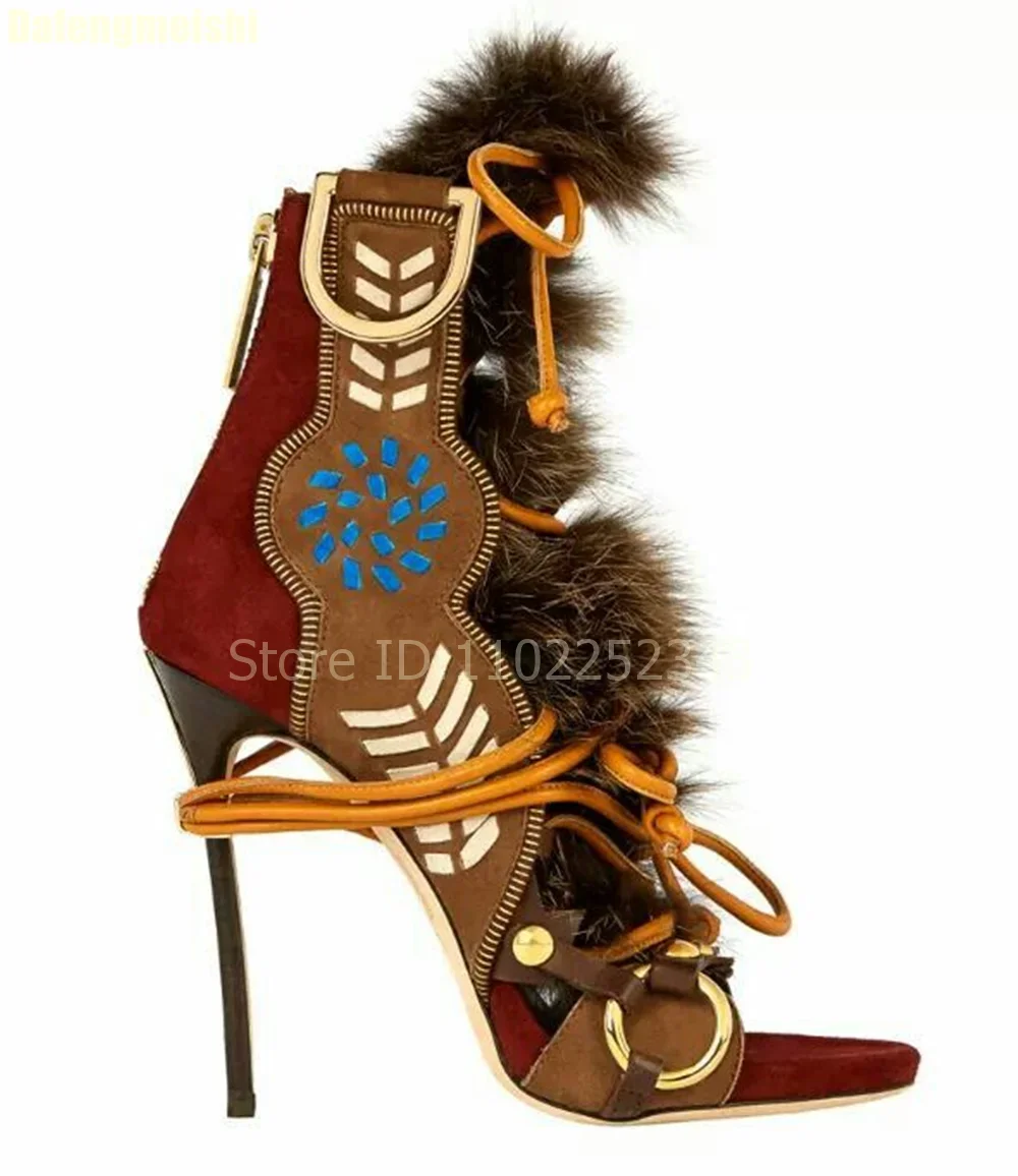 Новые полые сандалии-гладиаторы с металлической пряжкой - Фотография_5