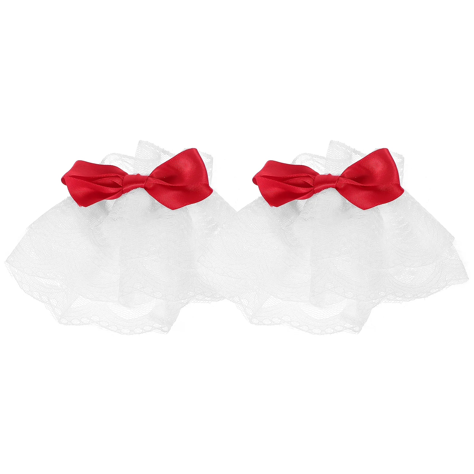 1 пара нежных кружевных манжет на запястья - Фотография_3