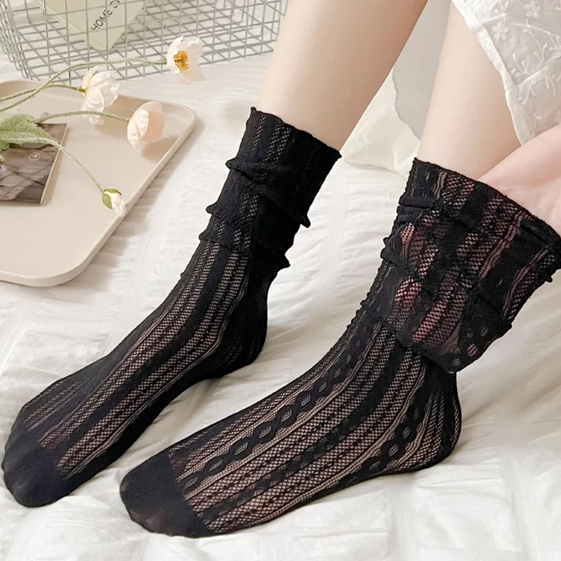 Женские кружевные короткие летние носки - Фотография_2