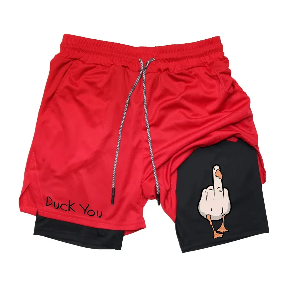 Мужские шорты с мультяшным принтом утки - Фотография_2