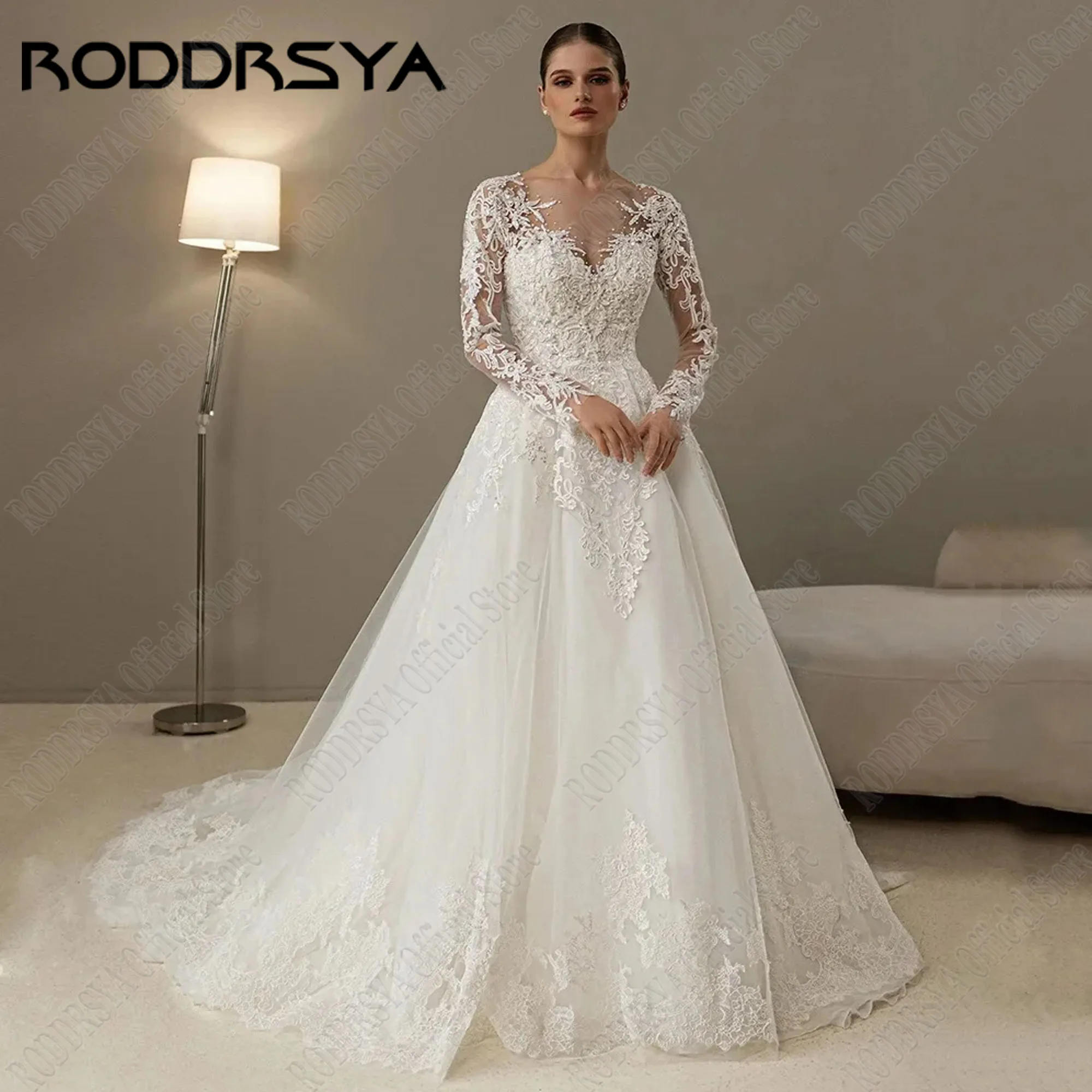 Свадебное платье roddrsya с длинными рукавами