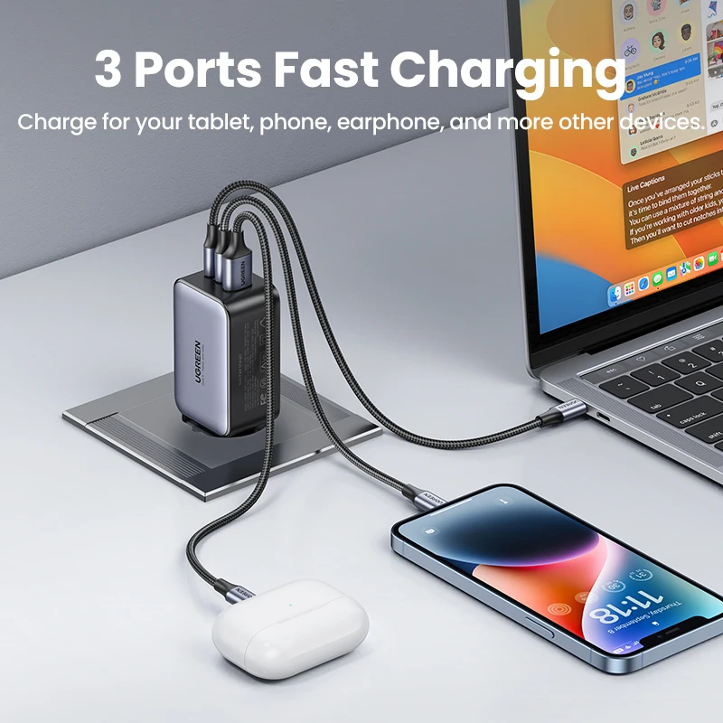 Ugreen 65w gan зарядное устройство quick charge 4 - Фотография_3