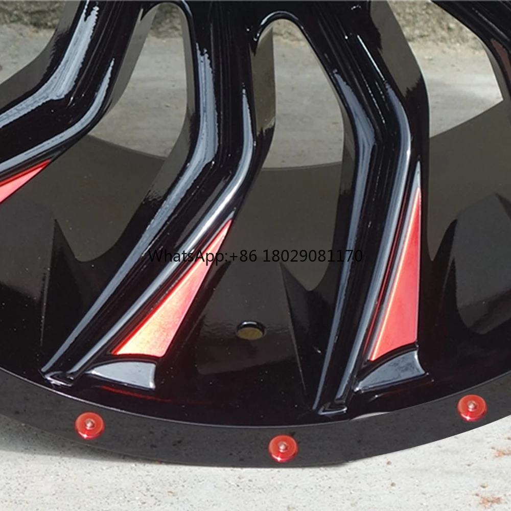Красные спицы 20 дюймов 12j ultra deep wheel -44et 6x135 6x139 - Фотография_5