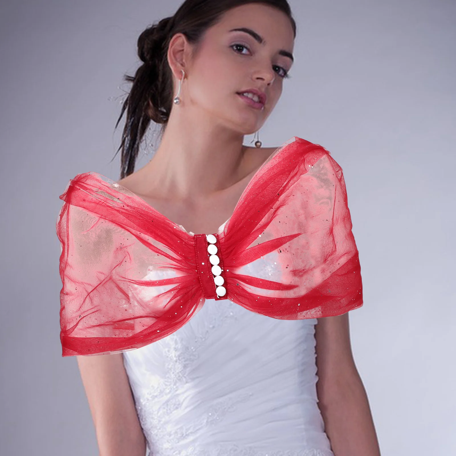 Свадебная шаль из темного блестящего тюля - Фотография_5