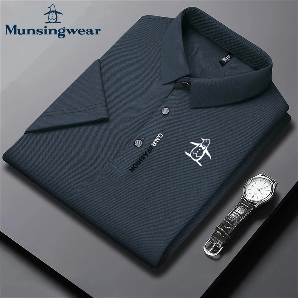 Munsingwear мужская однотонная рубашка поло с короткими рукавами - Фотография_6