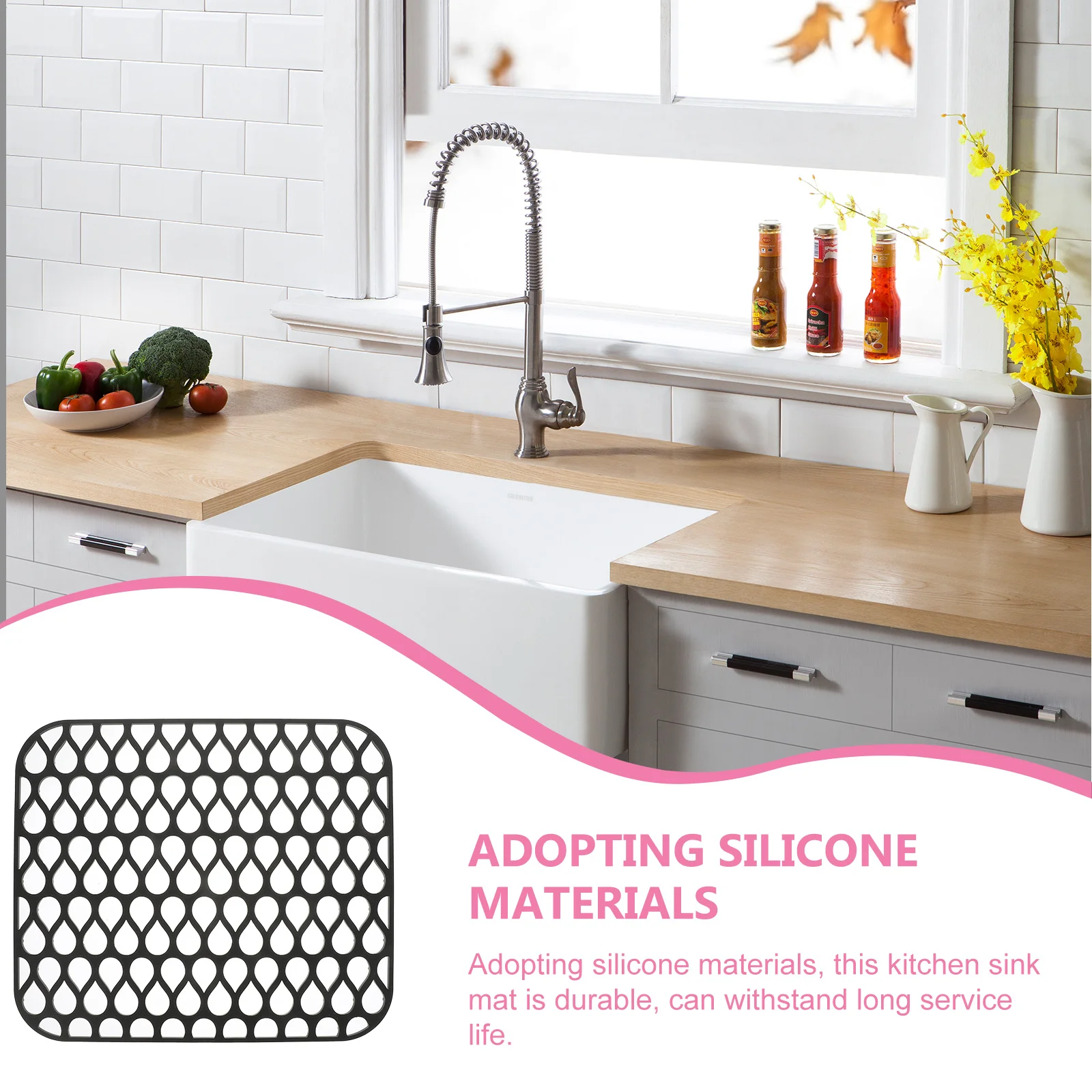 Прочный силиконовый коврик для раковины - Фотография_6