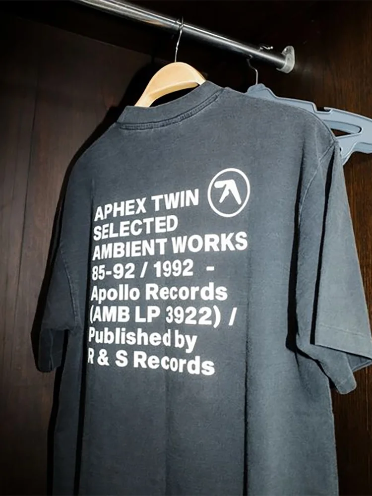 Мужская футболка aphex twin washed с черным принтом