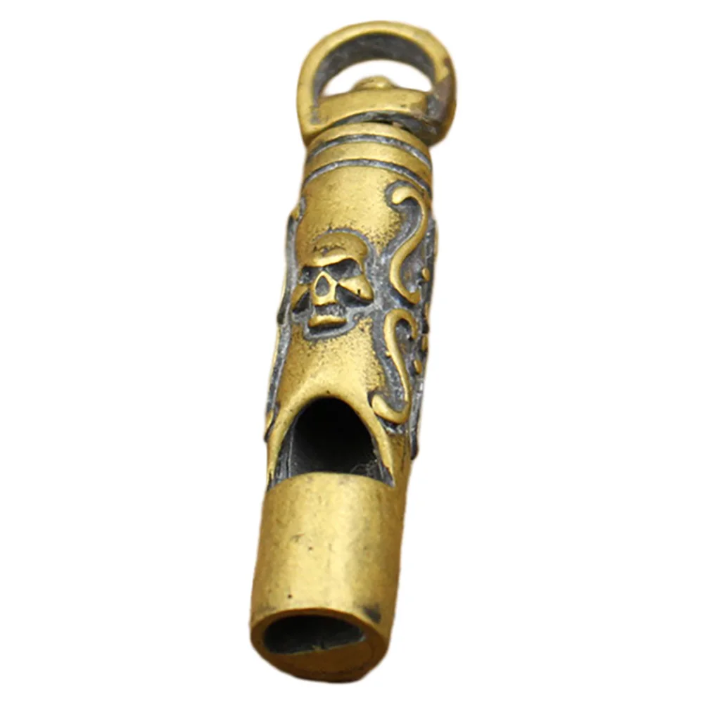 Медный свисток, кулон с рисунком черепа