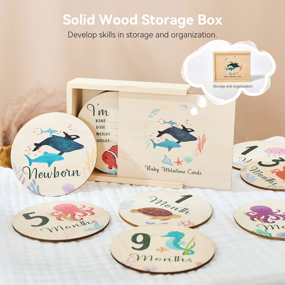 Набор деревянных карточек для новорожденных - Фотография_5
