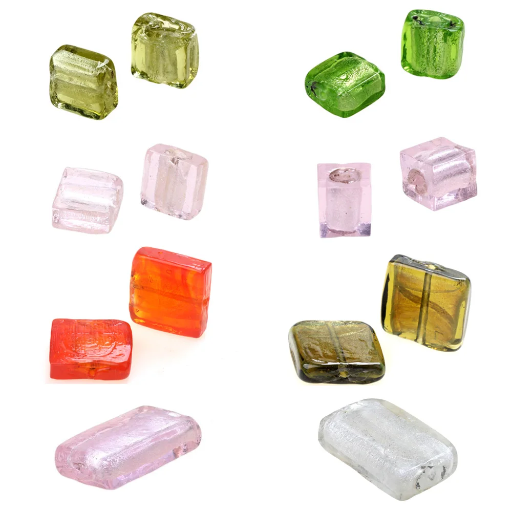 Квадратной формы стеклянные бусины - Фотография_3