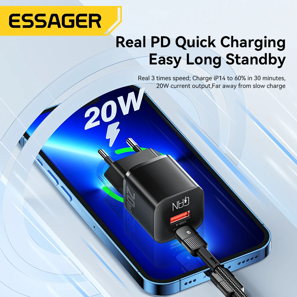 Gan usb type c зарядное устройство pd быстрая зарядка телефон qc 3 - Фотография_4