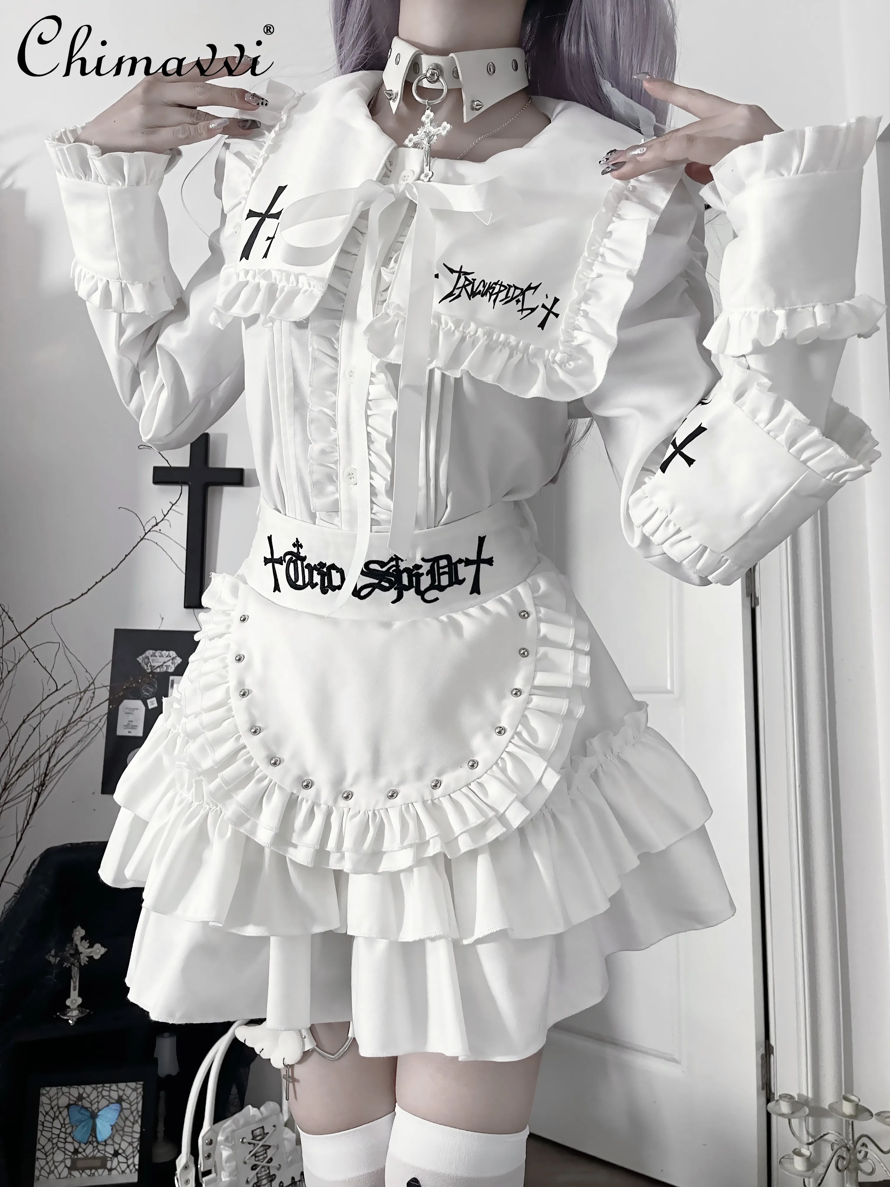 Оригинальный японский готический принт с вышивкой - Фотография_2