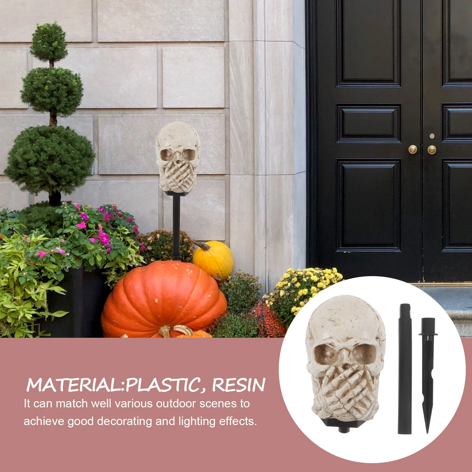 Лампа хэллоуин солнечный сад череп - Фотография_4