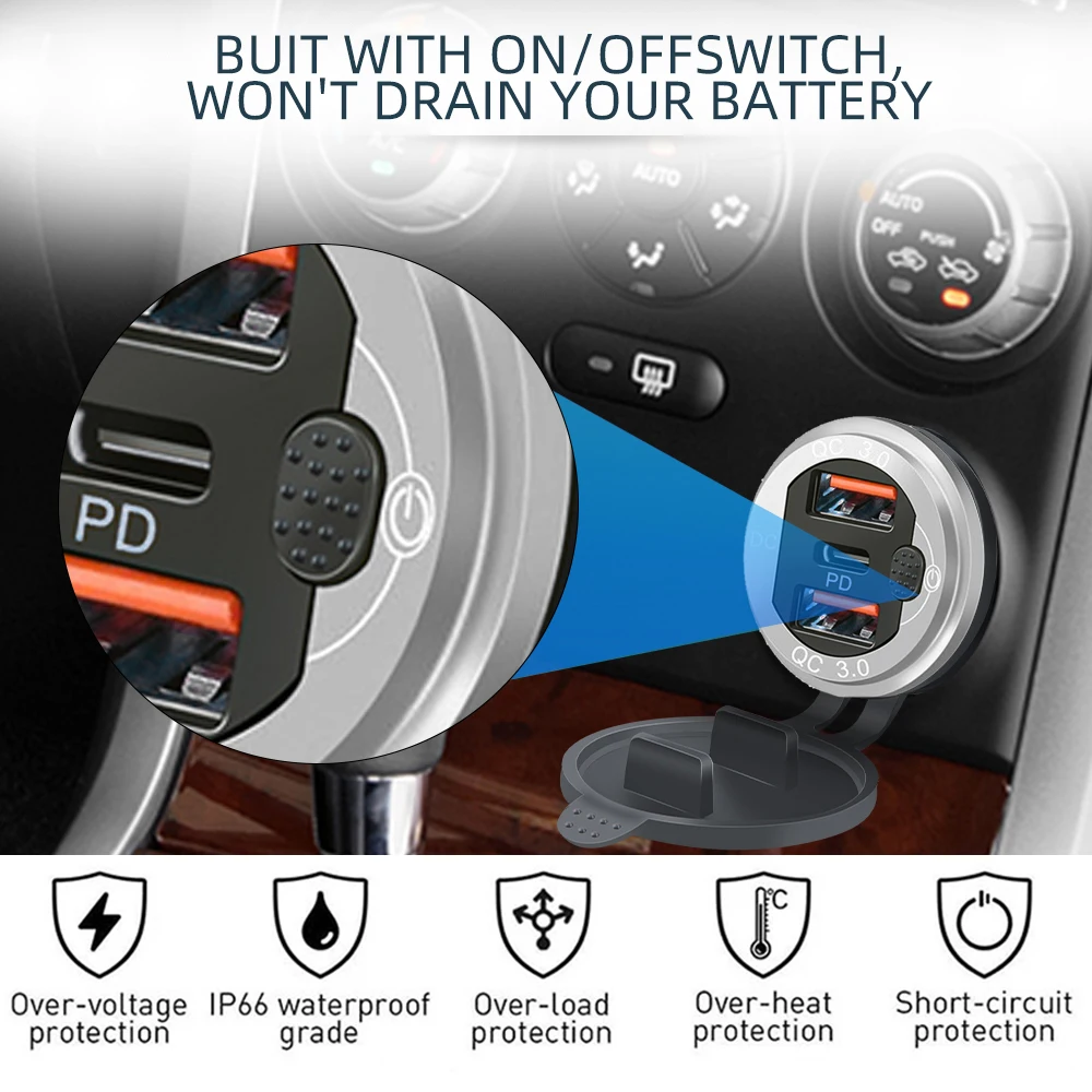В usb type-c несколько автомобильных зарядных устройств порты pd3 - Фотография_4