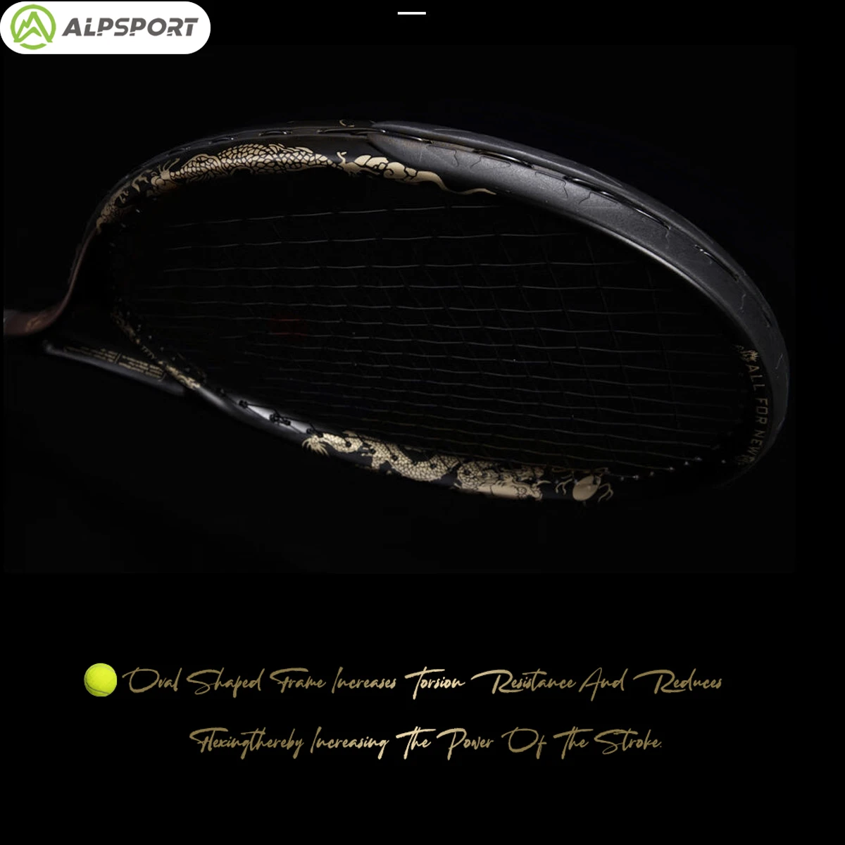 Теннисная ракетка alpsport pro t800 — углеродное волокно 18 карат с сумкой - Фотография_3