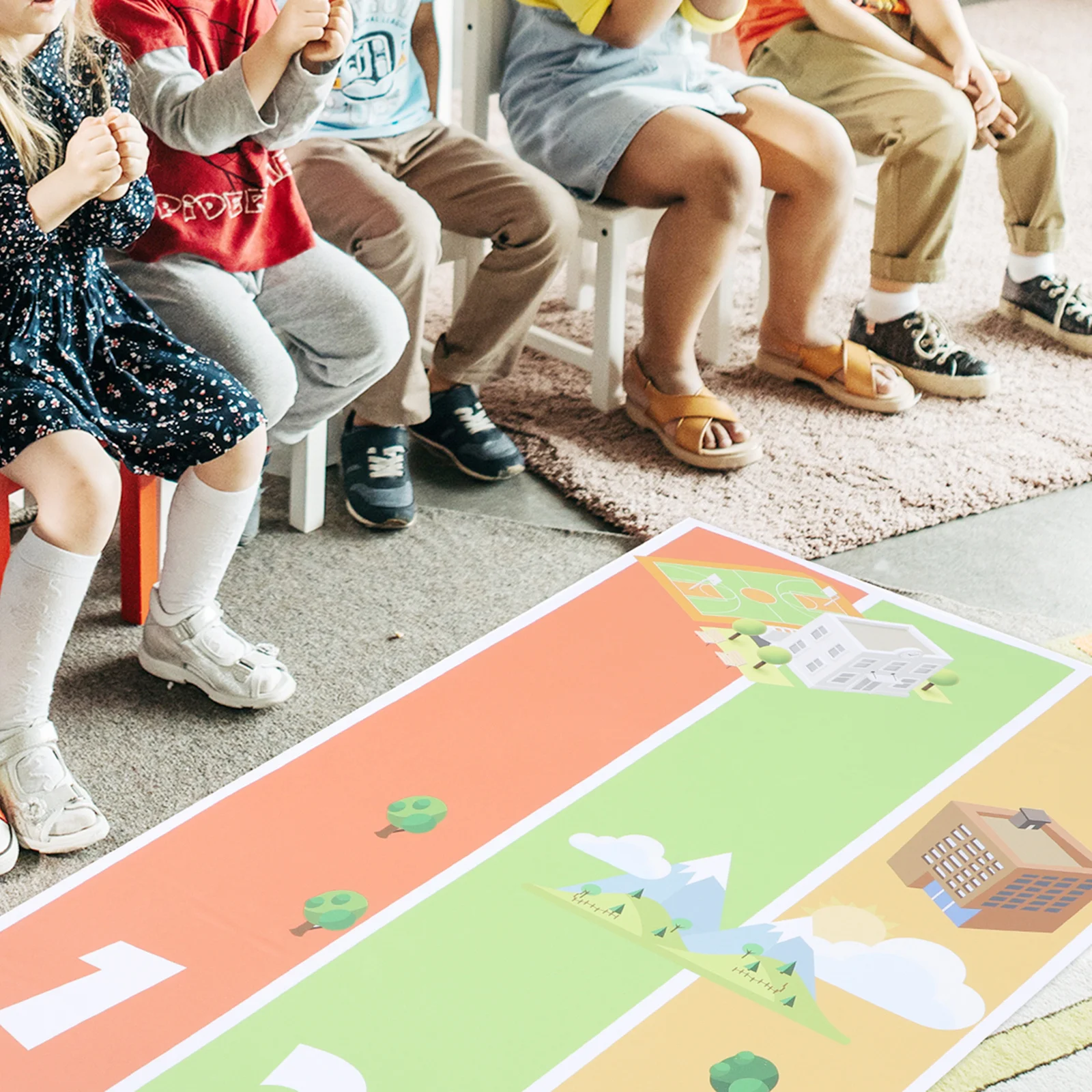 Мультяшная красочная наклейка на пол из пвх - Фотография_2