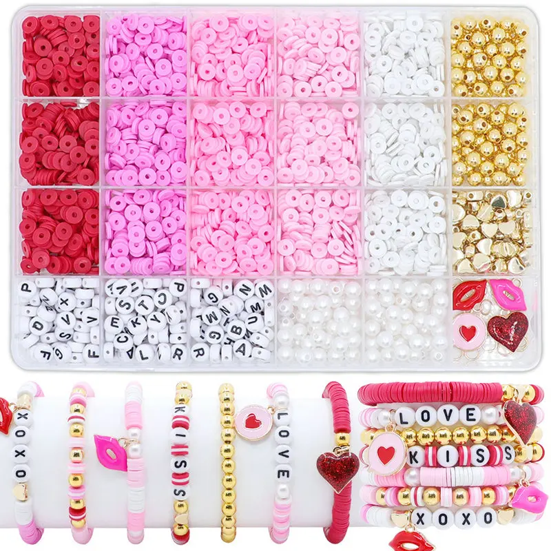 Набор глиняных бусин на день святого валентина - Фотография_2