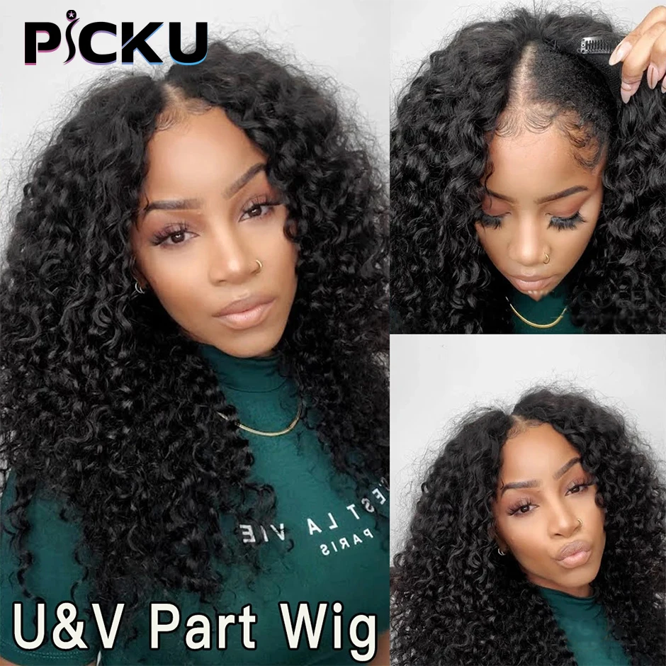 V part wig human hair no leave
