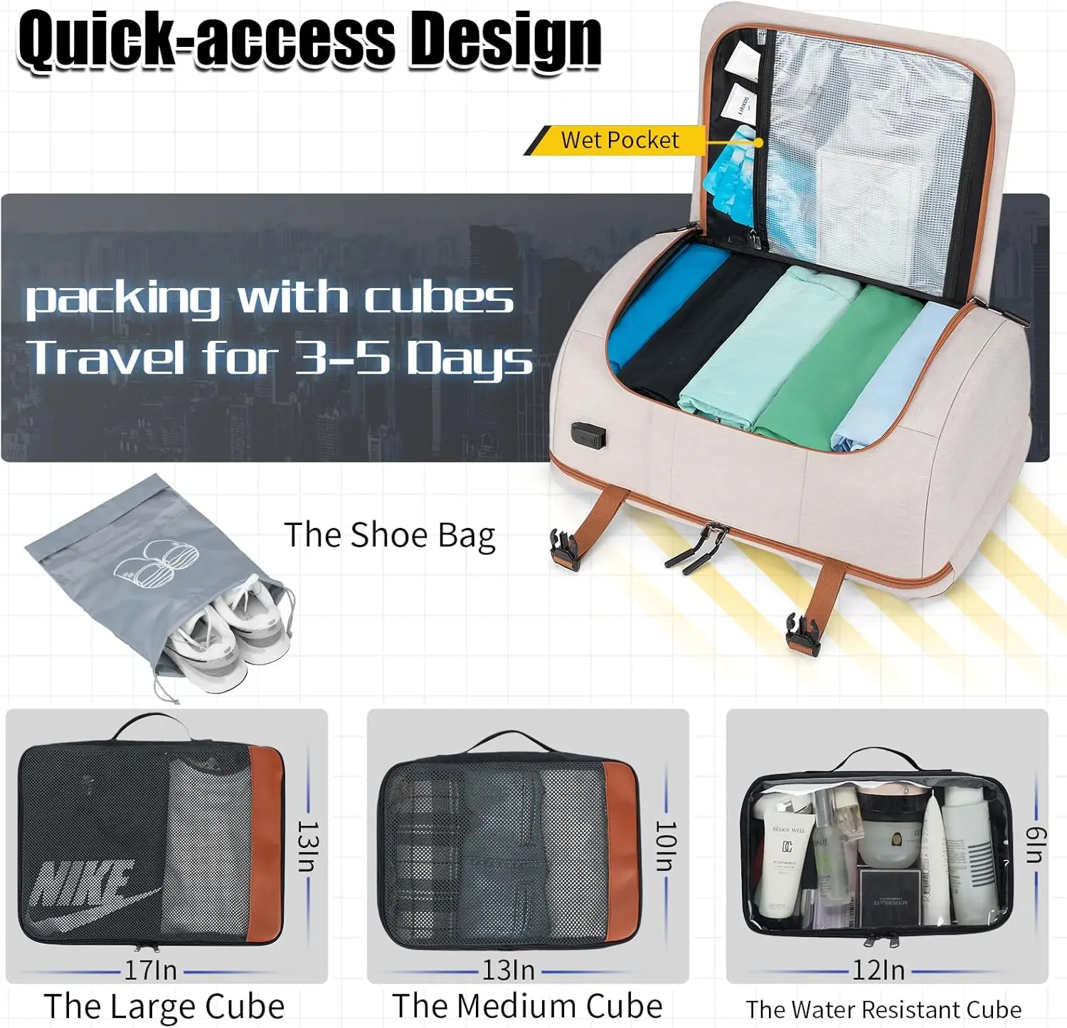 Дорожный рюкзак объемом 42 л с 4 кубиками для упаковки - Фотография_2