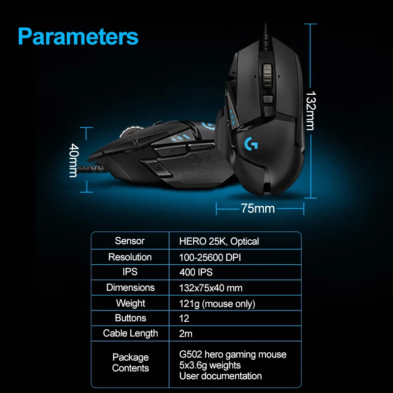 Мышь logitech g502hero master проводная игровая - Фотография_6
