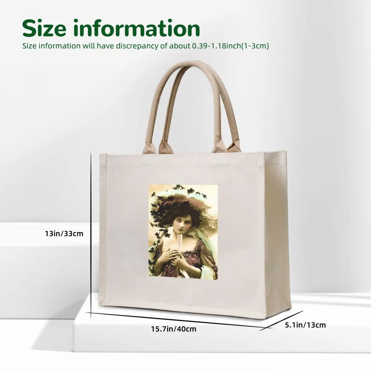 Flapper с fan: винтажная большая сумка с принтом арт-деко 1920 года - Фотография_5