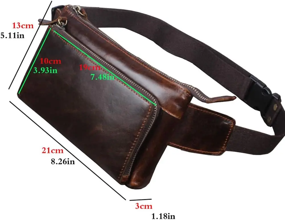 Kpywzer винтажная кожаная поясная сумка для мужчин и женщин - Фотография_3