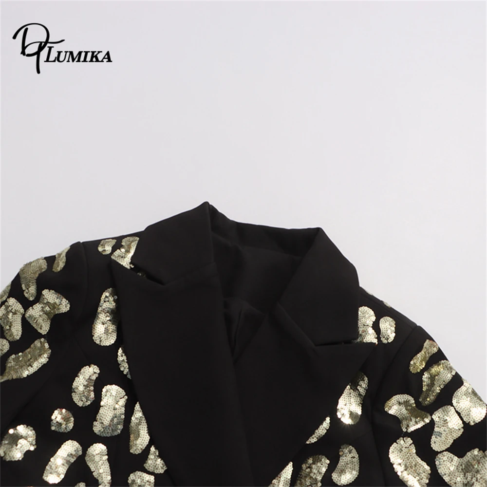 Dtlumika модный длинный пиджак с лацканами для женщин - Фотография_6