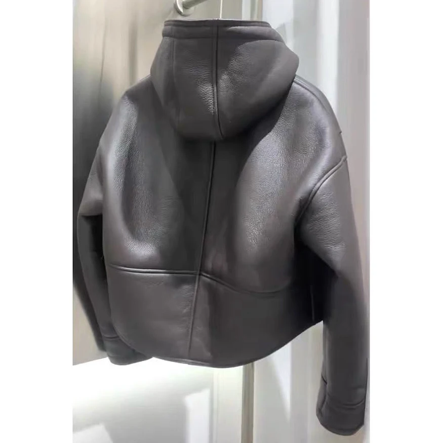 Новинка 202, осенне-зимняя мото куртка из овечьей шерсти - Фотография_2