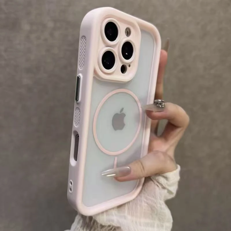 Роскошный матовый прозрачный чехол для телефона magsafe для iphone 16