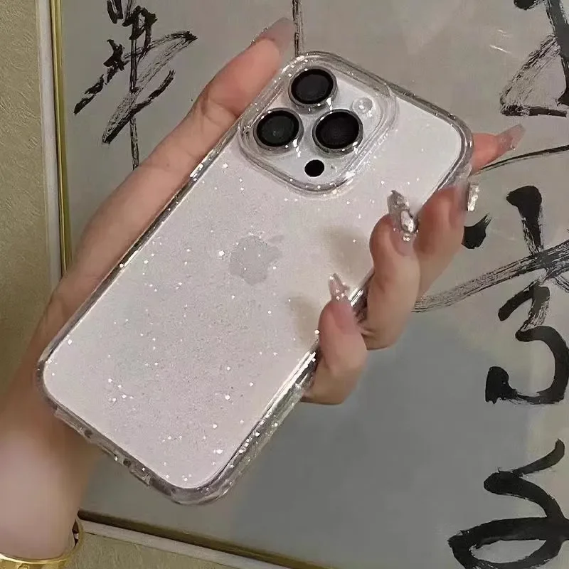 Роскошный блестящий прозрачный чехол для телефона для iphone 16 - Фотография_2