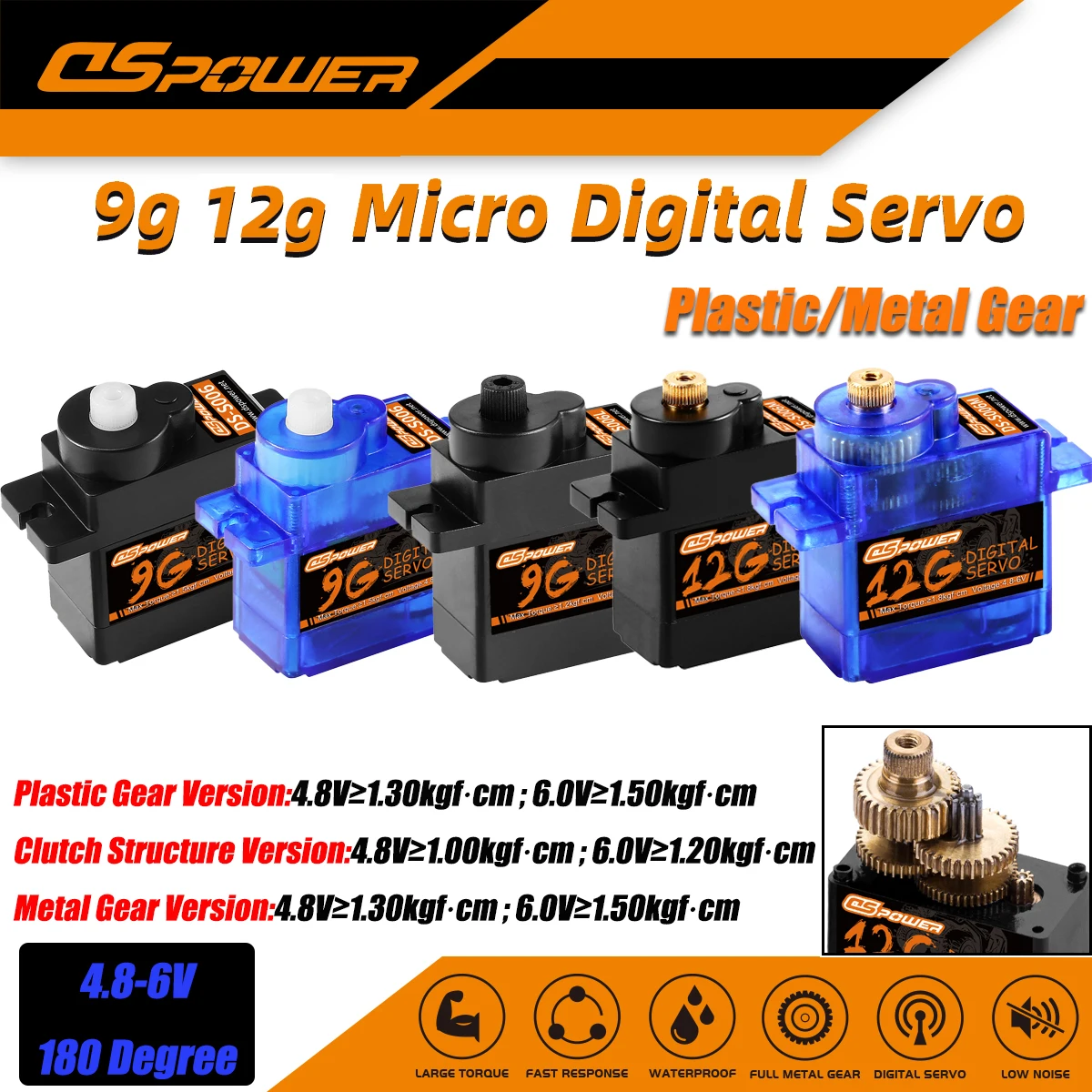 Dspower sg90 mg90s 9g 12g мини микро сервопривод 4