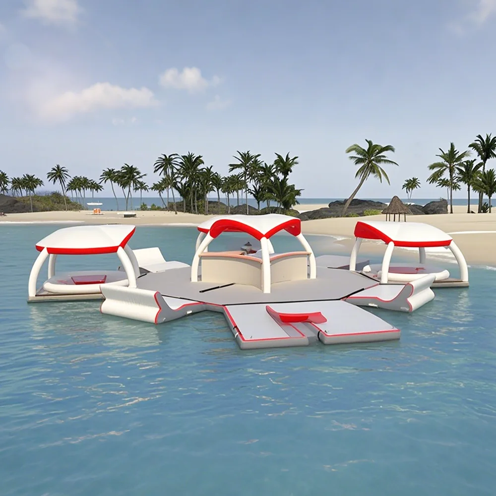 Плавающая надувная водная платформа cabana для морского курорта - Фотография_3