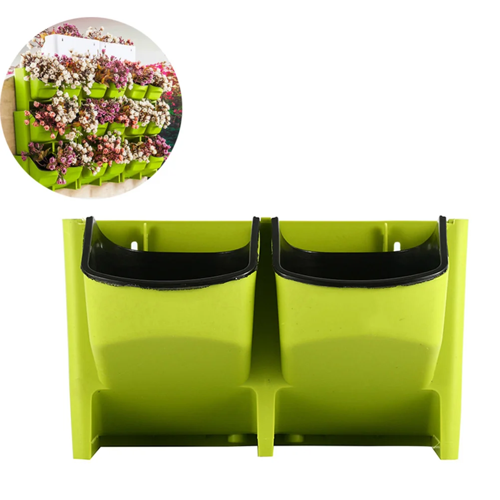 Светло-зеленый настенный горшок с дренажными отверстиями - Фотография_3