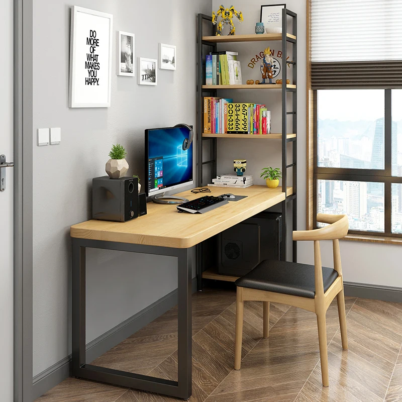 Скандинавский компьютерный стол из цельного дерева - Фотография_3