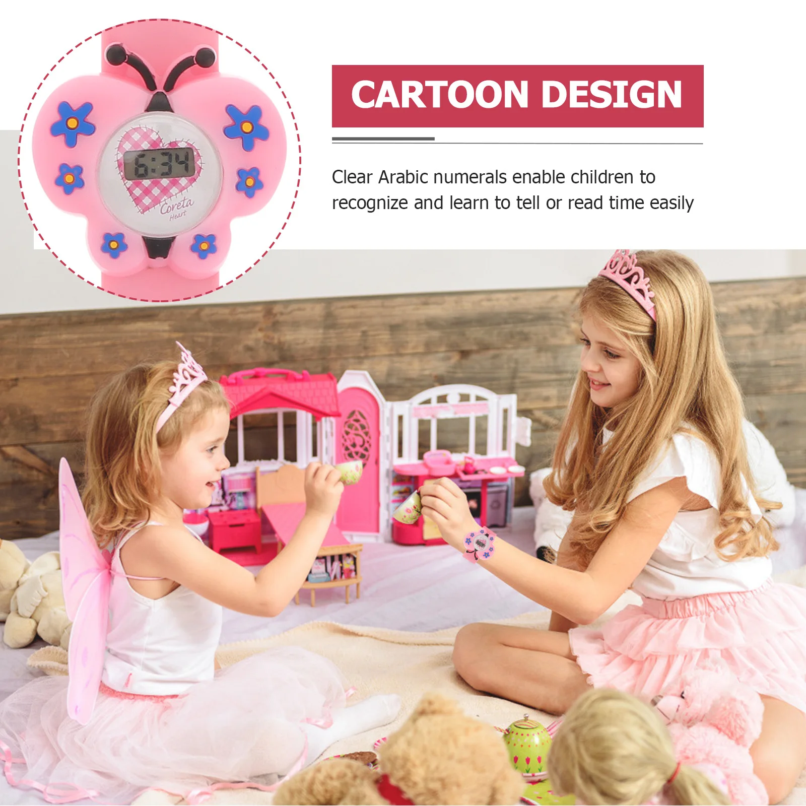 Детские силиконовые часы с мультяшным узором - Фотография_4