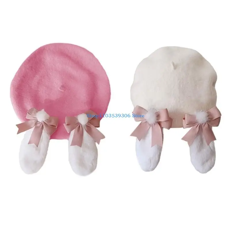 400a японские береты в стиле jk с заячьими ушками - Фотография_3