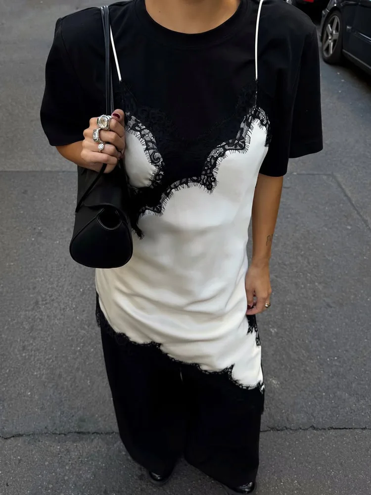 Сексуальное кружевное платье с бретелькой на шее tossy