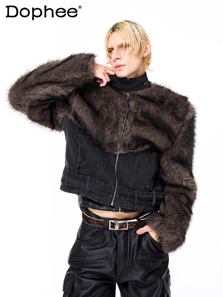 Мужские зимние новые модные джинсовые