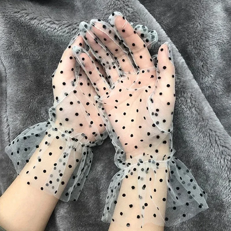 Сексуальные прозрачные перчатки в горошек - Фотография_3