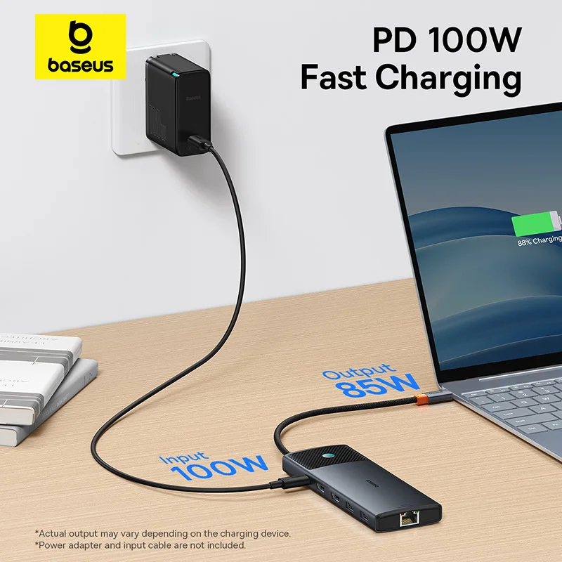 Baseus usb c hub dual hdmi 8k 4k адаптер 10-в-1 usb 3 - Фотография_6