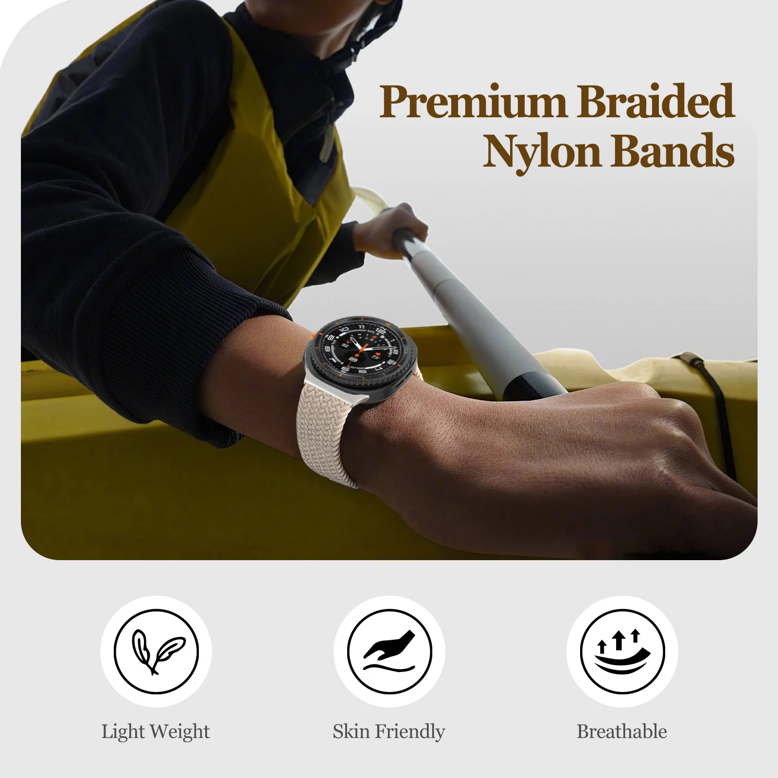 Магнитный плетеный ремешок для samsung galaxy watch 8 - Фотография_6