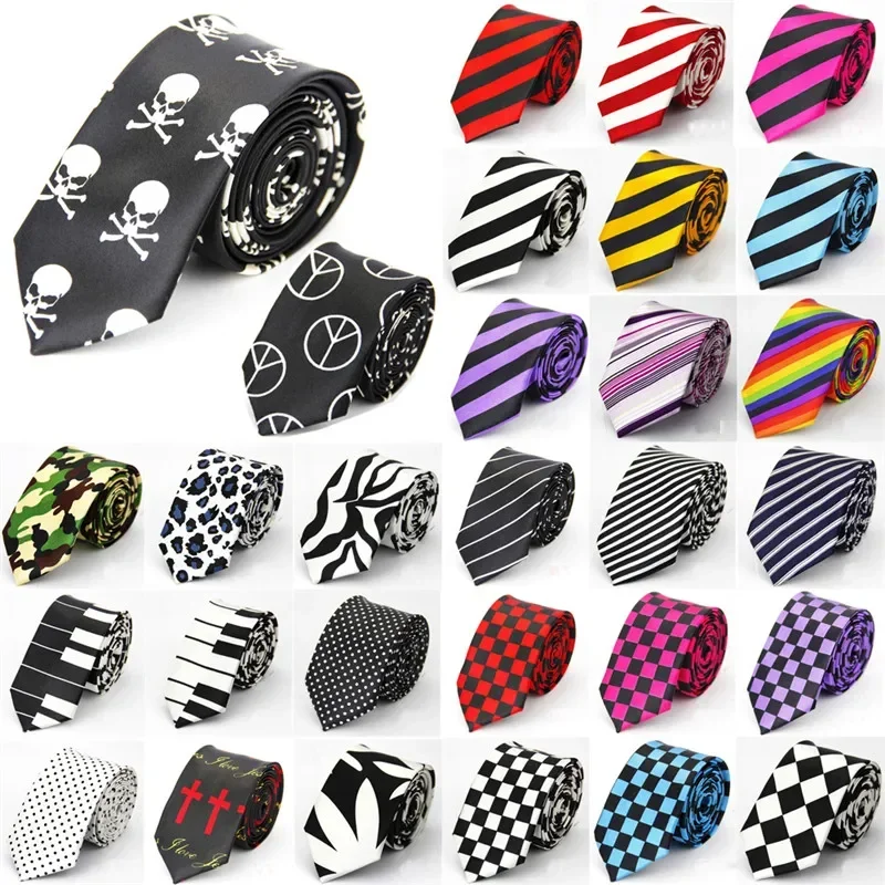 Узкий галстук для мужчин и женщин 5 см (2 дюйма) узкий свадебный черный