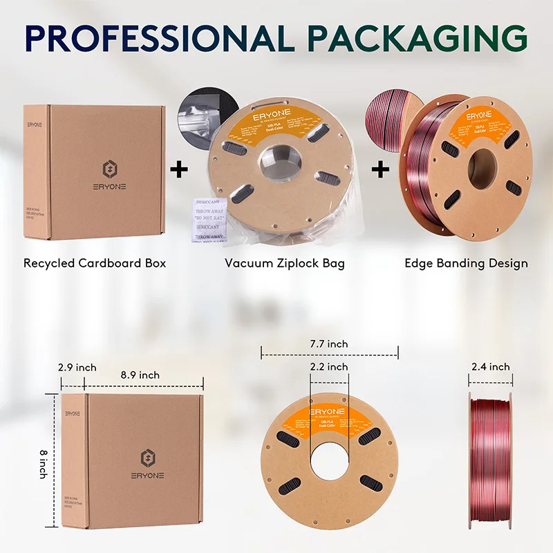 Eryone 1 кг двухцветная шелковая нить pla 3d-принт - Фотография_5